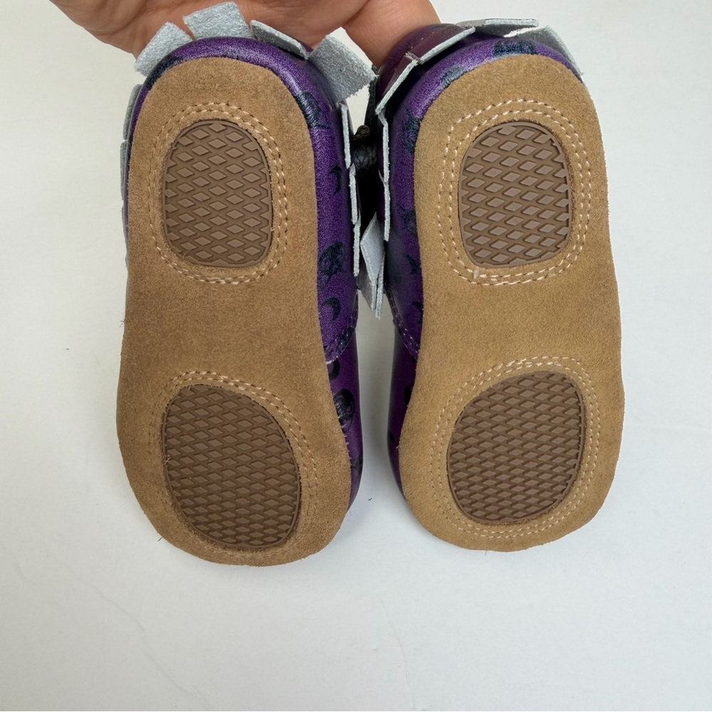 Spellbound Soles Toddler Purple Celestial Pattern Mary Jane with Fringe Flats - Picture 10 of 10